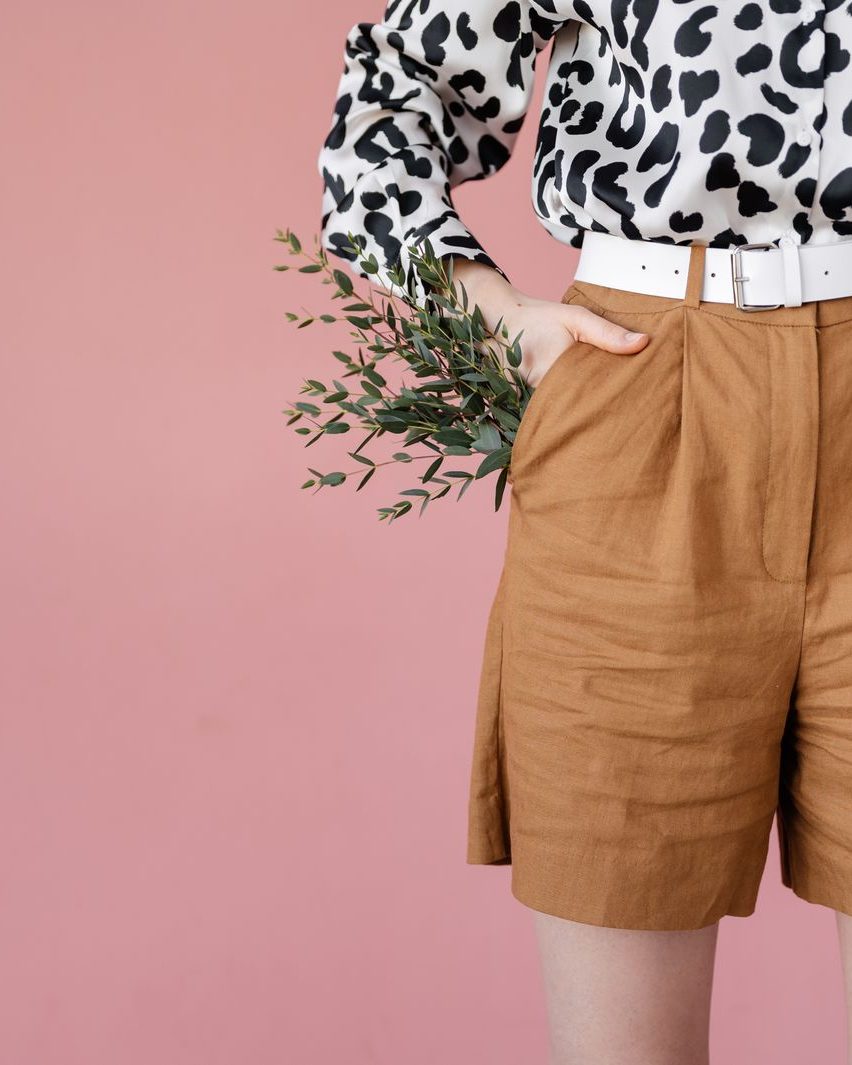 Linen-Cotton Pull-On Shorts