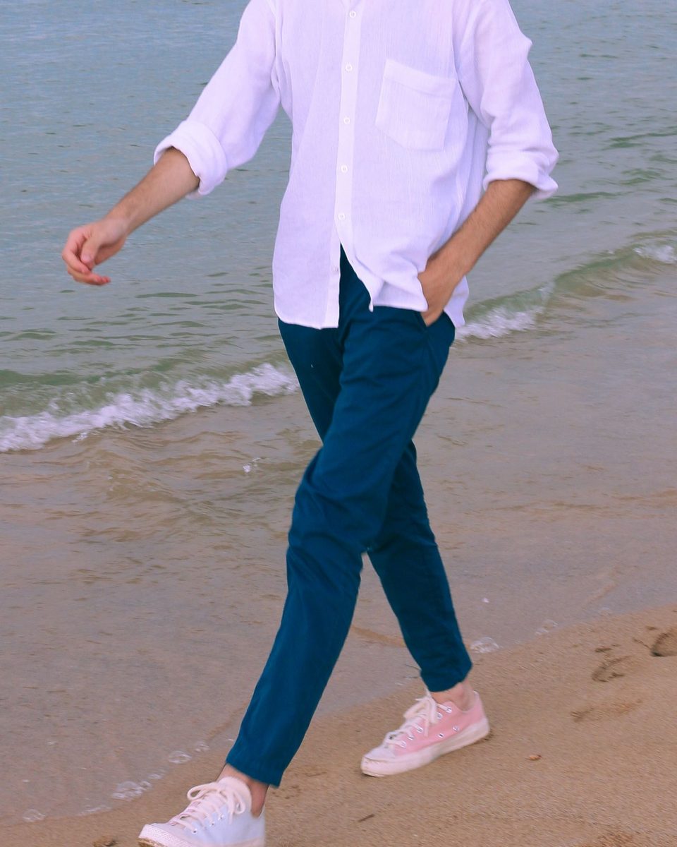 Cotton Twill Wide Trousers